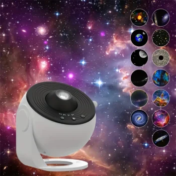 Galaxy Projection Night Light, White Planetarium LED Lamp for Bedroom Christmas Birthday Party Gift