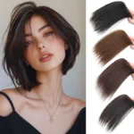 Women's Synthetic Invisible Seamless Hair Pads Clip-In Hair Extensions Top Side Cover Hairpiece for Volume Increase