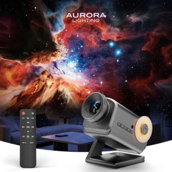 AURORA LIGHTING 3D Projector Mini HD 3D Galaxy Projector Night Light for Kids Bedroom Adults Room Decor Birthday Christmas Gifts