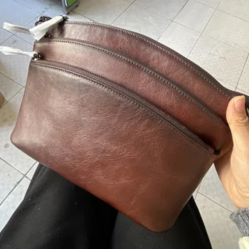 2025 high quality geniune cowhide leather Shell Hobo bag Women handbag vintage shoulder crossbody Zipper bag large for work