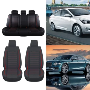 Full Set Automobile Seat Protection Cover Breathable Leather Vehicle Seat Covers Car Seat Cover Protector for Car Truck SUV Van