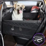 Waterproof Large Dog Car Seat Cover, Non-Slip Pet Bed for Backseat with Extender, Durable PU Leather Design