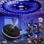 Galaxy Projector Mood Night Light for Bedroom Decor with Dynamic Meteor and RGB Lighting Effects Planetarium Lamp with Timer