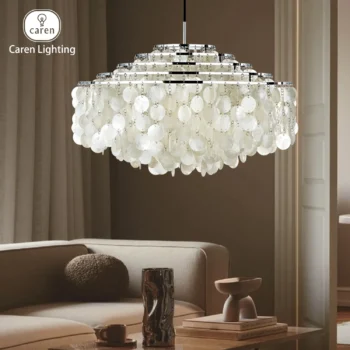 Coquillage Seashell Shell pendant light Danish Vintage Mid-Century CHANDELIER Retro Scandinavian Design Ceiling Lamp fun light