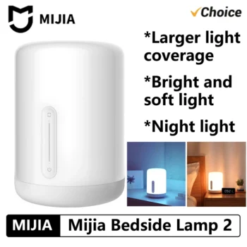 NEW MIJIA Bedside Lamp 2 Smart Table LED Night Light Colorful 400 Lumens Bluetooth WiFi Touch Control for Apple HomeKit Siri