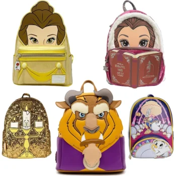 9 styles Loungefly Disney Beauty and The Beast Beast and Princess Bell Winter Cosplay Mini Backpack