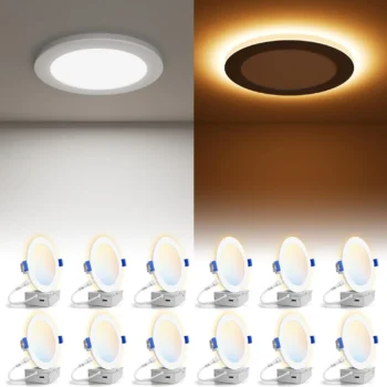 6 Inch LED Recessed Light with Night Light, 5 Color Temperature Selectable, Dimmable, ETL Certified