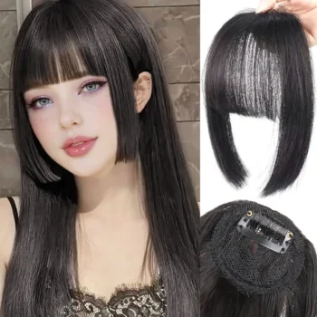 Synthetic Bangs Clip-in Hair Extensions Thick Bangs Hairpieces for Women Daily Heat Resistant Fake Bangs