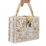 High Grade Acrylic Evening Bag Luxury Rhinestone Designer Clutch Purse Women Shoulder Bag Clutches for Wedding Party Handbag