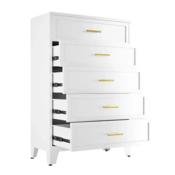 Dresser, White Tall Dresser for Bedroom, 53.54 H Dressers amp Chests of Drawers, 5 Drawer Dressers for Living Room, Entryway, H
