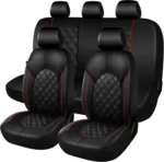 Universal Waterproof PU Leather Car Seat Covers Full Set with Split Bench Design for Sedans, SUVs, Trucks