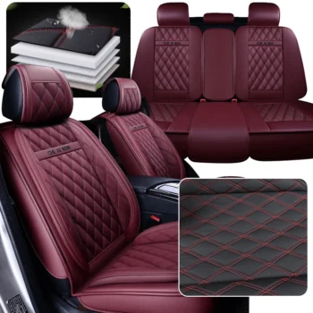 MH112 car seat cover full leather car seat cushions driver seat covers or passenger seat covers all season universal padding wi
