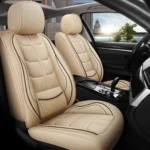 MH124 2-seat all season Universal quilted PU leather car seat cover fully wrapped waterproof suitable for sedan/off-road vehic