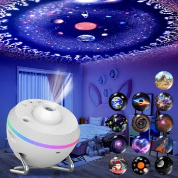 Galaxy Projector Mood Night Light with RGB Lighting Planetarium Lamp with Timer Cool Stuff for Room Decor Gifts for Adult Kids