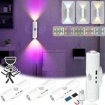 3/7 Color Smart Motion Sensor Wall Light Rechargeable Changing Magnetic Night Light for Home Decor Bedroom Kitchen Home Decor